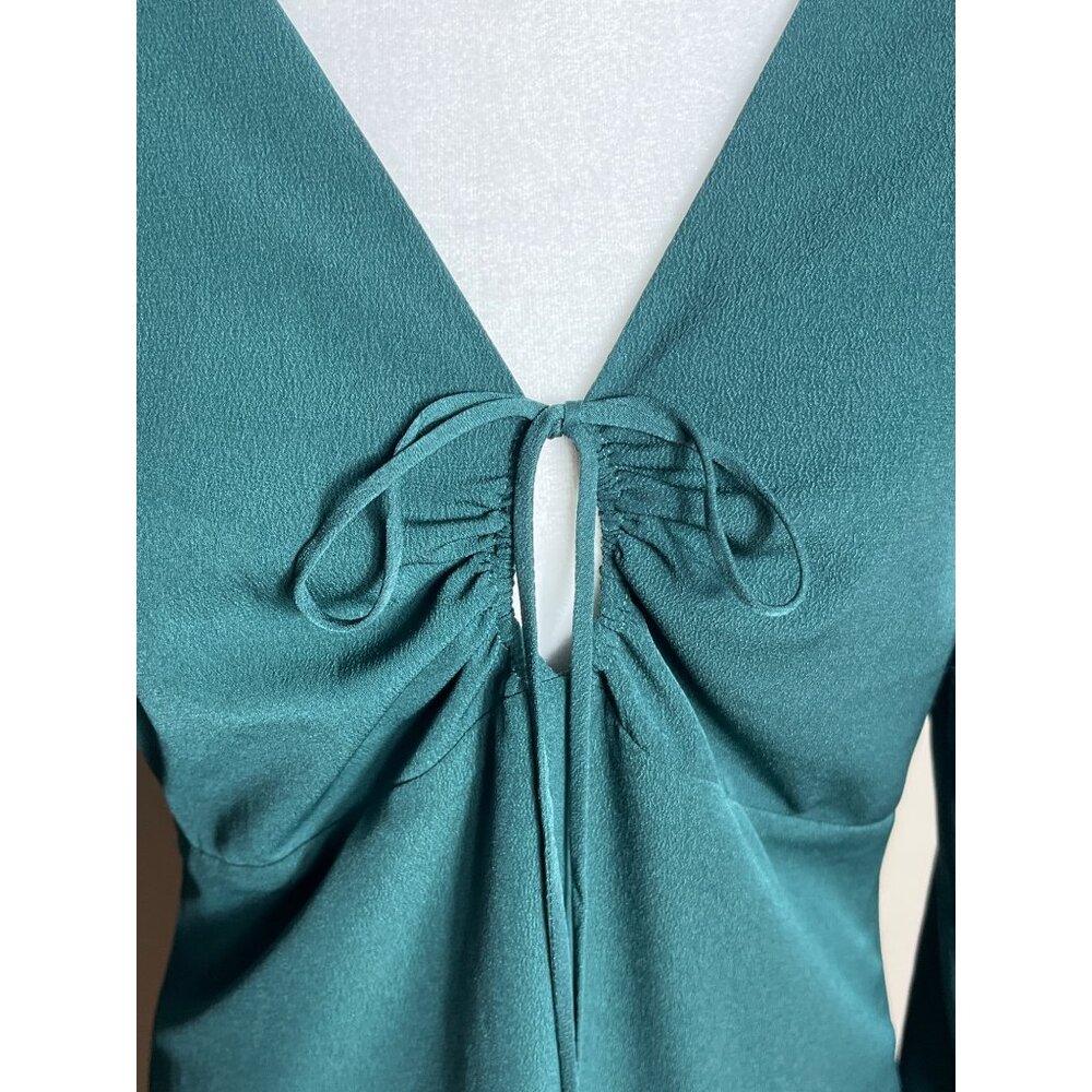 NWT Abercrombie & Fitch Dress Green Mini Pencil Glam Balloon Womens M - Picture 3 of 10